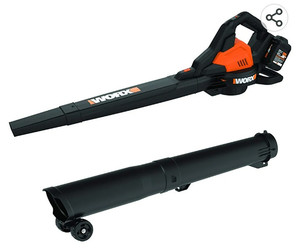 lot 56124 image: Worx 40V 4.0Ah Cordless Leaf BlowerVacMulcher Power Share - WG583 (Batteries & Charger Included)