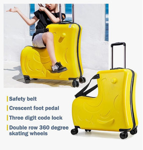 lot 56136 image: Kids Ride-on Travel Suitcase, 20, Yellow