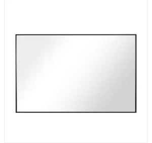 lot 56148 image: Modern Aluminum Framed Wall Mounted Mirror, Black, 40 in. W x 27 in. H