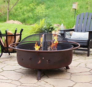 lot 56149 image: Sunny Daze Cosmic Steel Fire Pit, Model 20200922