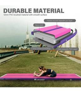 lot 56159 image: AKSPORT Gymnastics Air Mat Tumble Track, PinkPurple, (Repair Kit Lid Broken)