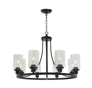 lot 56161 image: MELUCEE Black Chandelier, 8 Lights