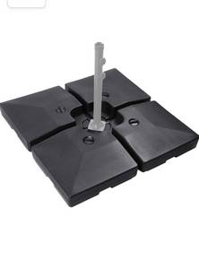 lot 56165 image: 4pcs 200LB Square Patio Umbrella Base, Water Or Sand Filled, Black