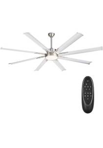 lot 56172 image: 72 Inch Industrial DC Motor Ceiling Fan with LED Light, ETL Listed Damp Rated Indoor or Covered Outdoor Ceiling Fan