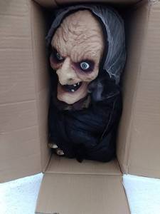 lot 56176 image: JOYIN Standing Creepy Witch Holding Staff