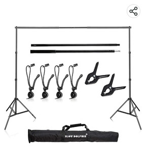 lot 56226 image: SLOW DOLPHIN Photo Video Studio 10Ft Adjustable Backdrop Support System Kit Background Stand with Carry Bag