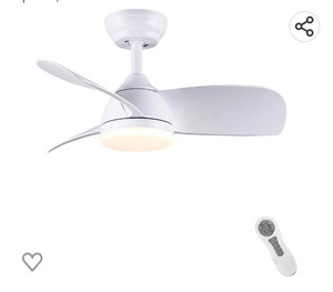 lot 56236 image: BRTLX Ceiling Fans with Lights and Remote, 28 Small Ceiling Fan, Matte White