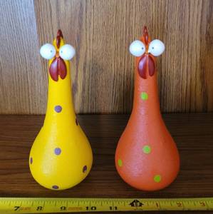 lot 341 image: (2) Silly chicken decor
