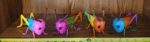 lot 343 image: (4) Metal Grasshoppers garden decors