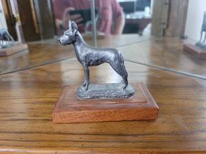 lot 363 image: Pewter dog figurine
