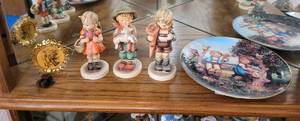lot 366 image: (3) Hummel figurines  ornament & plate (READ DESCRIPTION)