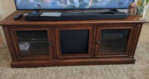 lot 102 image: Wooden TV Media Cabinet With Under Storage  No Contents