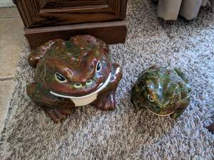 lot 107 image: Ceramic Frogs  Signed