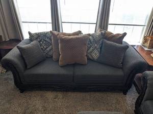 lot 112 image: 2 Cushion Sofa And Pillows