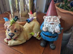 lot 114 image: (2) Gnome Garden Statues
