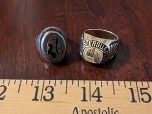 lot 188 image: (2) Mens Rings  1 Marked 10K