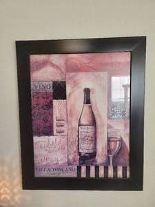 lot 393 image: Framed Villa Toscano sign alcohol drink