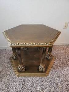 lot 421 image: Hexagon end table 30 12 W x 26 12 D x 20 H