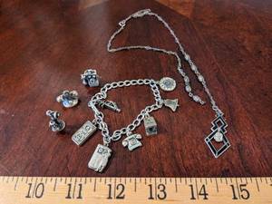 lot 195 image: Sterling Bracelet Charms  Sterling Pendant