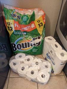 lot 214 image: (9) Large Rolls Of Paper Towels  (17) Rolls Of Toilet Paper