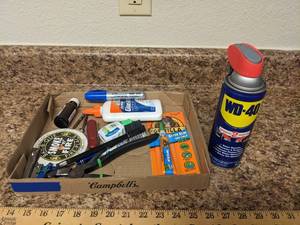 lot 265 image: Gorilla Glue  Elmers Glue  Pliers  WD-40  And More