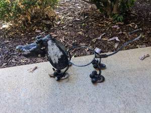 lot 310 image: Metal Wiener Dog Plant Holder