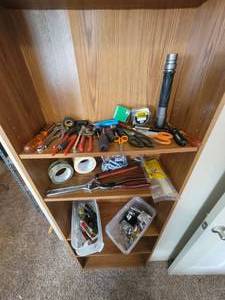 lot 442 image: Hand tools  tape  flashlight  hardware & tape measure