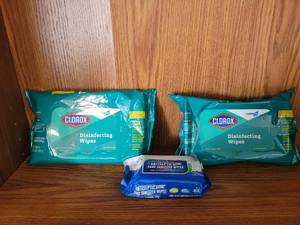 lot 443 image: (2) Clorox disinfecting wipes &  antiseptic hand sanitizer wipes