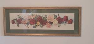 lot 475 image: Newton wells yard of roses wall art & stained glass wall art