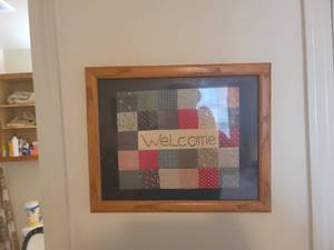 lot 476 image: Quilted Welcome wall art