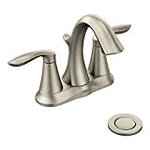 Moen Eva Two-Handle Lavatory Faucet with Drain Assembly, Brushed Nickel