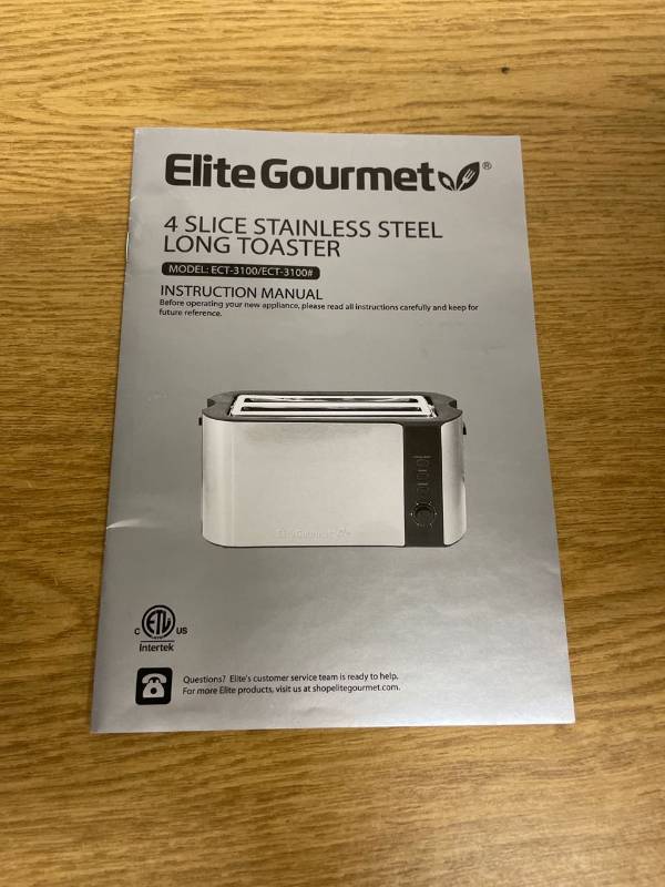 Elite Ect-3100 4-Slice Long Toaster