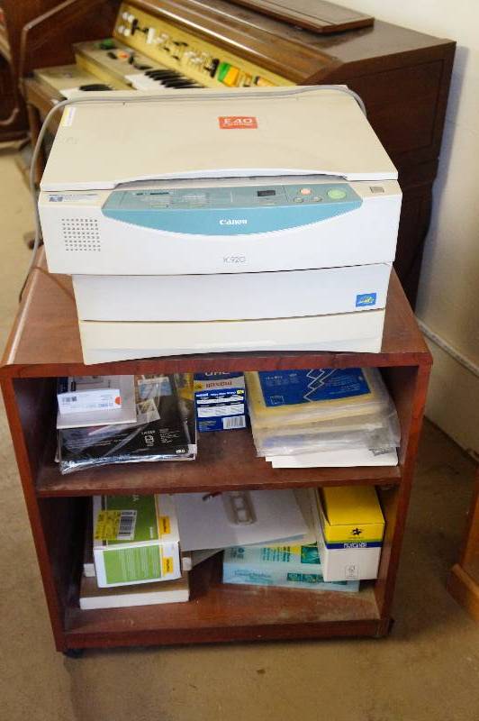 lot 71 image: Cannon Pc 920 copier cart & contents.