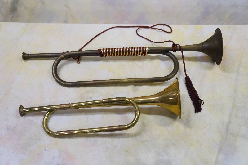 lot 154 image: 2 Brass trumpets.