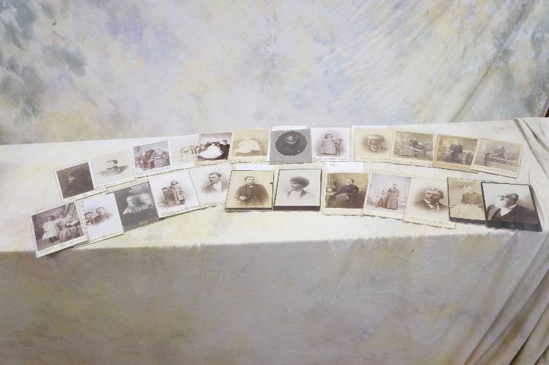 lot 161 image: Lot of 24 cabinet card from wichita ks photography studios.