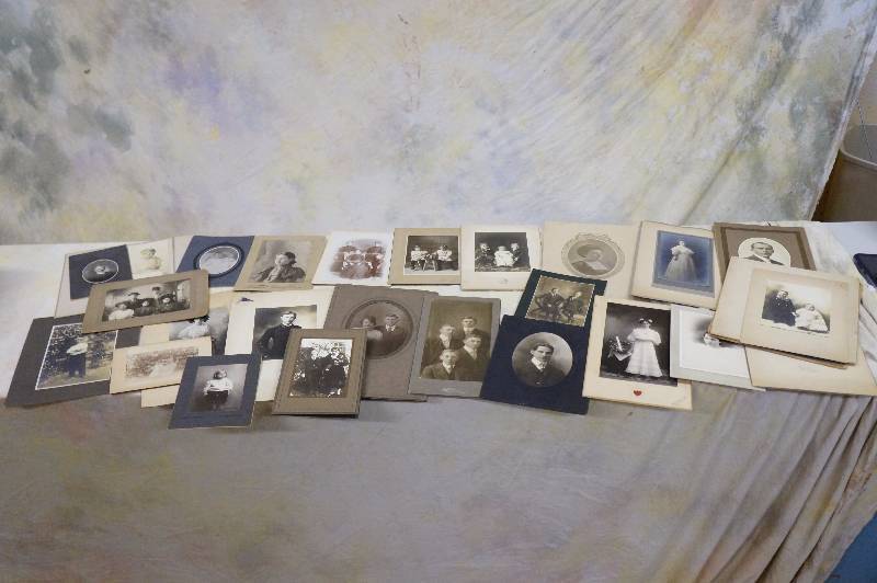 lot 162 image: Lot of 27 old victorian portraits from kansas.