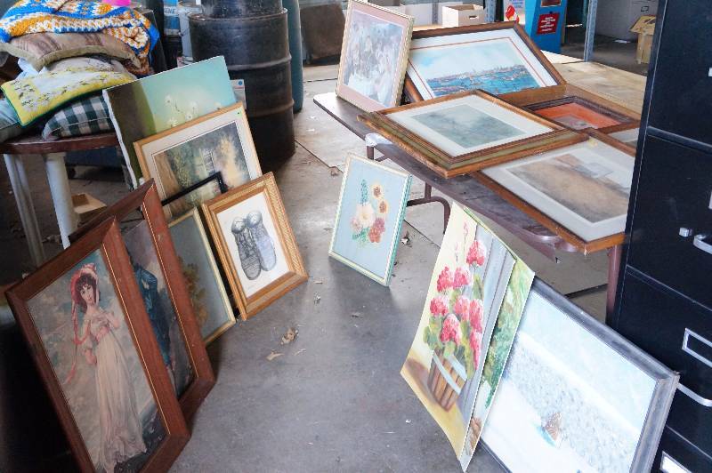 lot 164 image: Large lot of framed art.