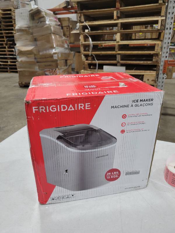 FRIGIDAIRE EFIC189-Silver Compact Ice Maker, 26 lb per Day, Silver  (Packaging May Vary)