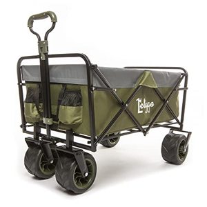 lot 3051 image: Foldable Collapsible All-Terrain Beach Wagon with Big Sand Wheels - Outdoor Utility Sports Wagon by Letygo