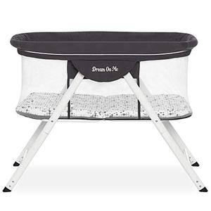 lot 3060 image: Dream On Me Poppy Traveler Portable Bassinet in Dark Grey, Lightweight, Spacious and Convenient Mesh Design, JPMA Certified, Easy to Clean and Fold Baby Bassinet - Carry Bag Included