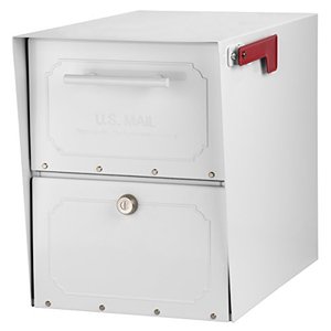 lot 3064 image: Architectural Mailboxes Oasis Classic Large High Security Parcel Mailbox, White