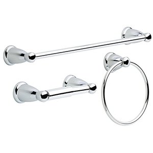 lot 3075 image: Franklin Brass Kinla -towel Bar Accessory Set, Polished Chrome -bathroom -towel Holder, -bathroom Accessories, KIN3PC-PC
