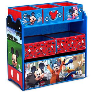 lot 3076 image: Delta Children Disney Mickey Mouse 6 Bin Design and Store Toy Organizer