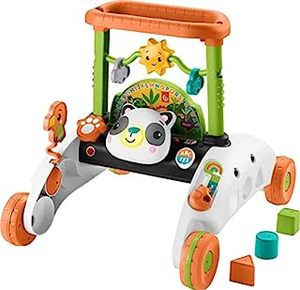 lot 3084 image: Fisher-Price Baby & Toddler Toy 2-Sided Steady Speed Panda Walker With Smart Stages Learning & Blocks For Ages 6 Months (B09NP8982X)