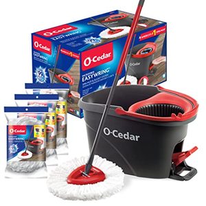 lot 3087 image: O-Cedar Easywring Microfiber Spin Mop & Bucket Floor Cleaning System with 3 Extra Refills
