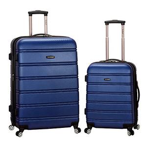 lot 3097 image: Rockland Melbourne Hardside Expandable Spinner Wheel Luggage, Blue, 2-Piece Set (2028)