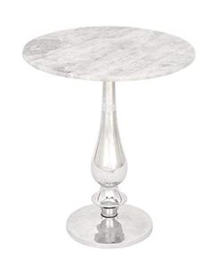 lot 3106 image: Deco 79 Marble Accent Table with Marble Top, 20 x 20 x 24, White