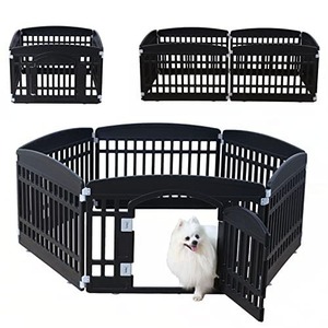 lot 3124 image: Pet Playpen Foldable Gate for Dogs Heavy Plastic Puppy Exercise Pen Indoor Outdoor Small Pets Fence Puppies Folding Cage 6 Panels for Puppies and Small Dogs House Supplies (Black 6Panel)