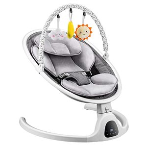 lot 3125 image: Baby Swing, Multi-Functional Electric Baby Swing for Infants to Toddler with Bluetooth, Multiple Speeds, Lullabies and Remote Control, Indoor & Outdoor Use - Perfect for Newborns 0-9 Months