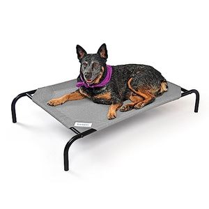 lot 3131 image: COOLAROO The Original Cooling Elevated Dog Bed, Indoor and Outdoor, Medium, Grey